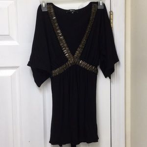 Sky brand black and gold top size medium